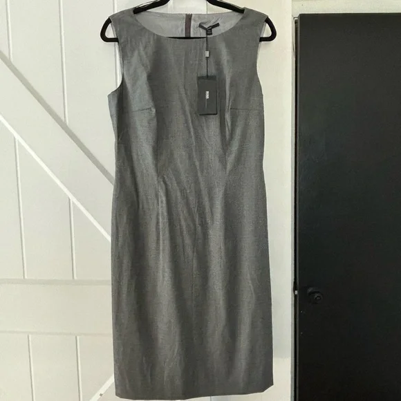 NWT Hugo Boss Size 8 Dinoma Wool Blend Boat Neck sleeveless Midi - Picture 4 of 12